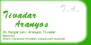 tivadar aranyos business card